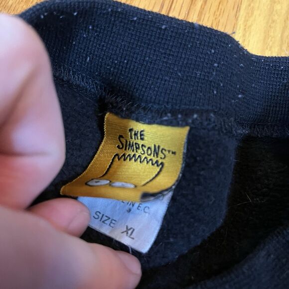 Vintage Bart Devil 90s Black XL Long Sleeve Crewneck Sweater Shirt The Simpsons - Picture 6 of 8